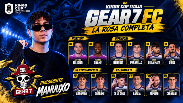 Kings League Gear7, la rosa completa per la Kings Cup